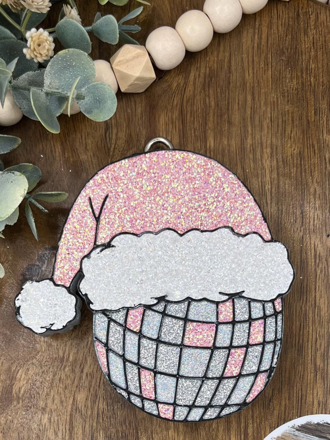 Disco Ball w/Santa Hat