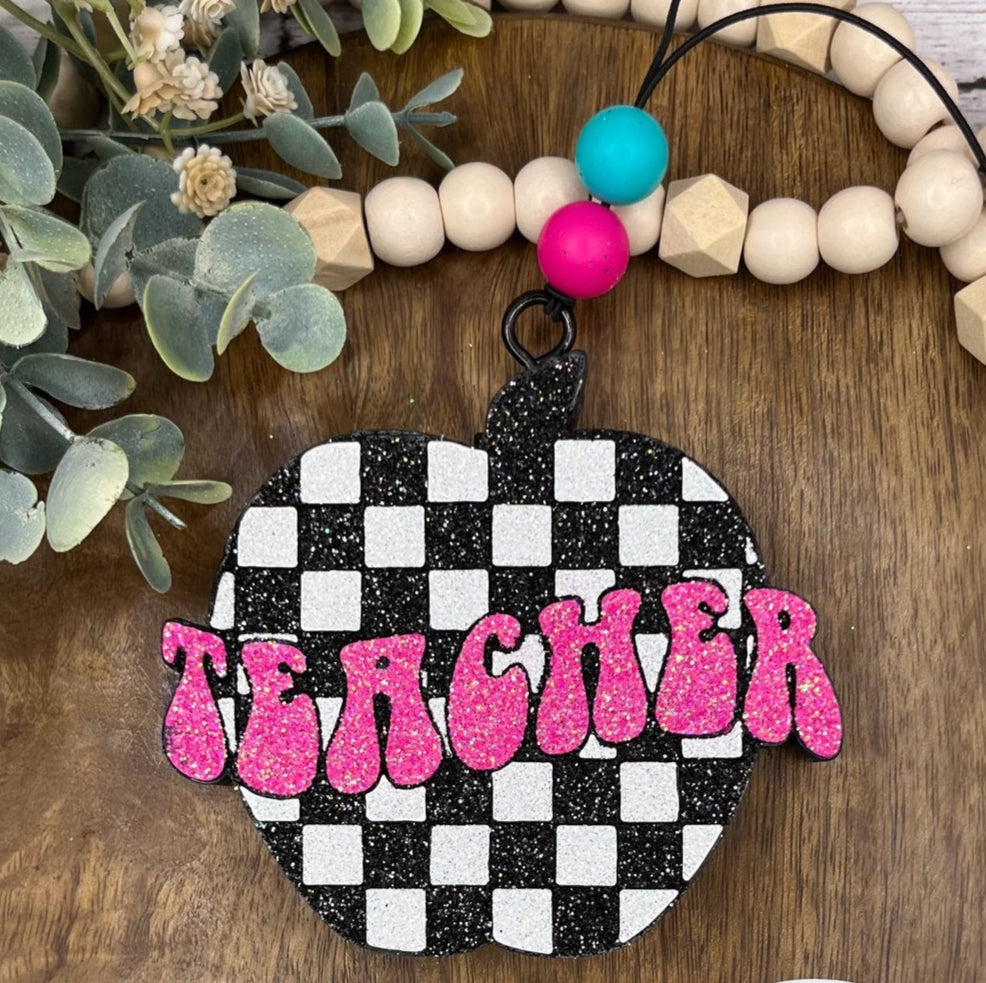 Teacher Checkered Apple