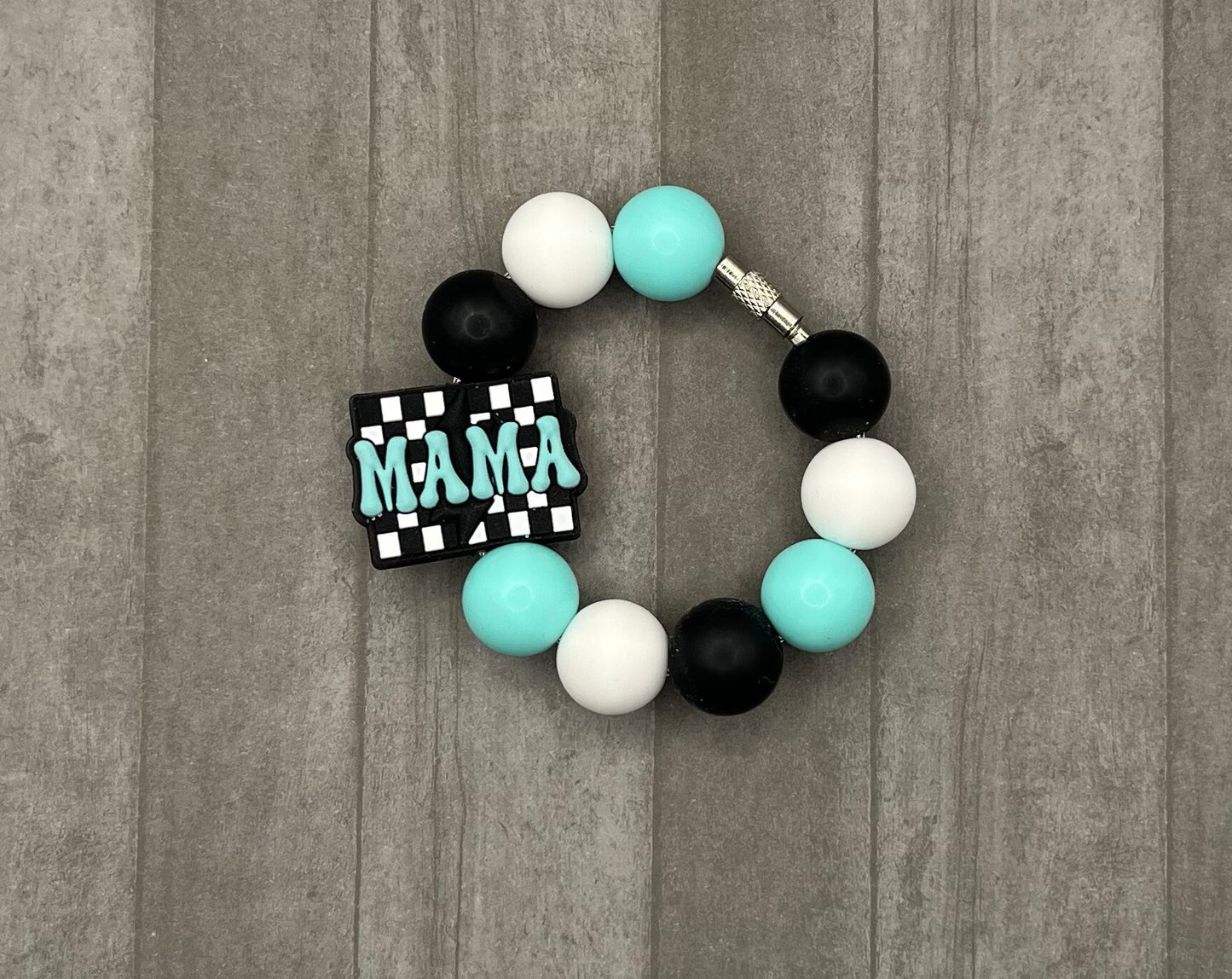 Mama Checkered Tumbler Charm