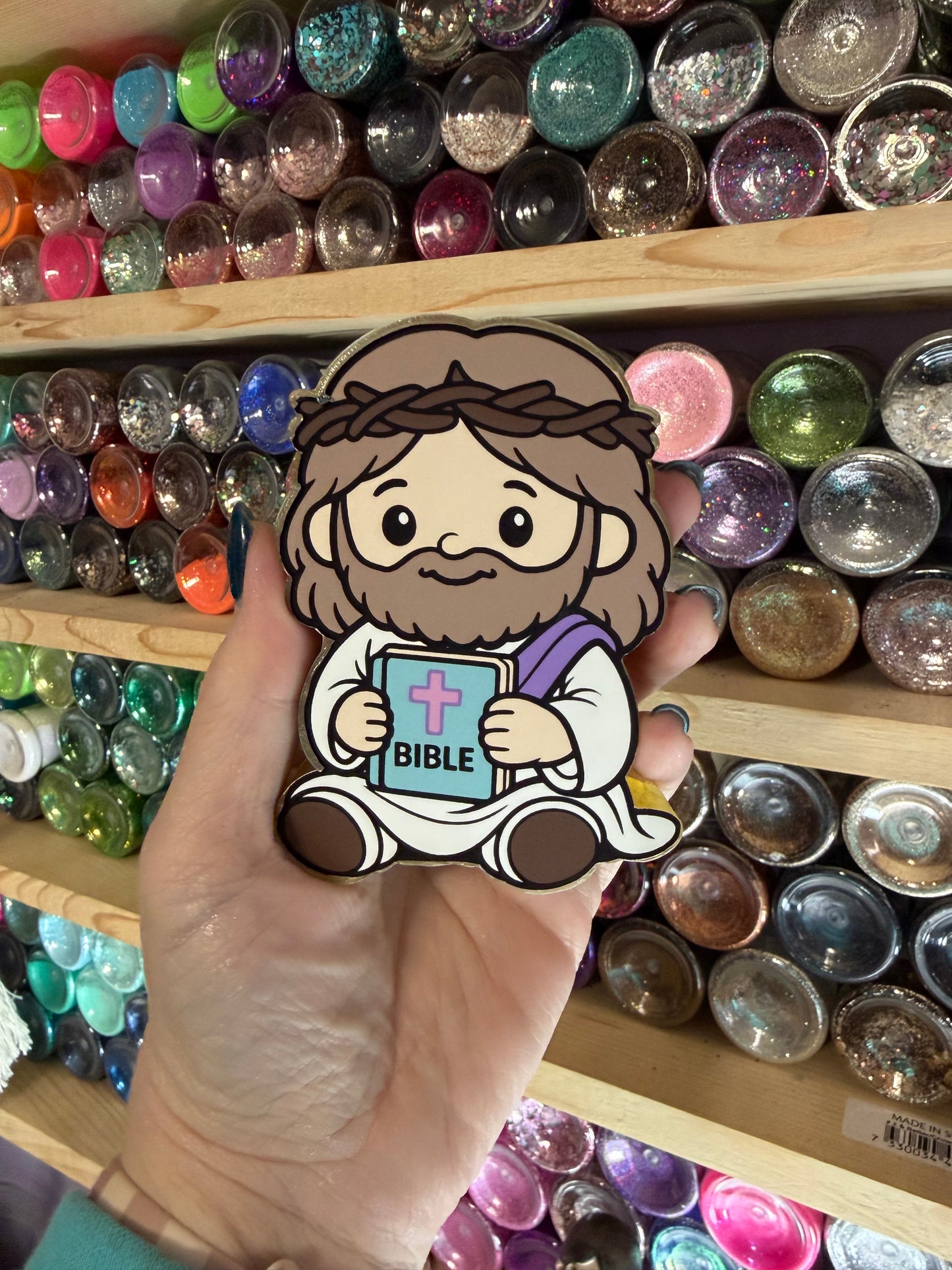 JESUS HOLDING BIBLE CARDSTOCK