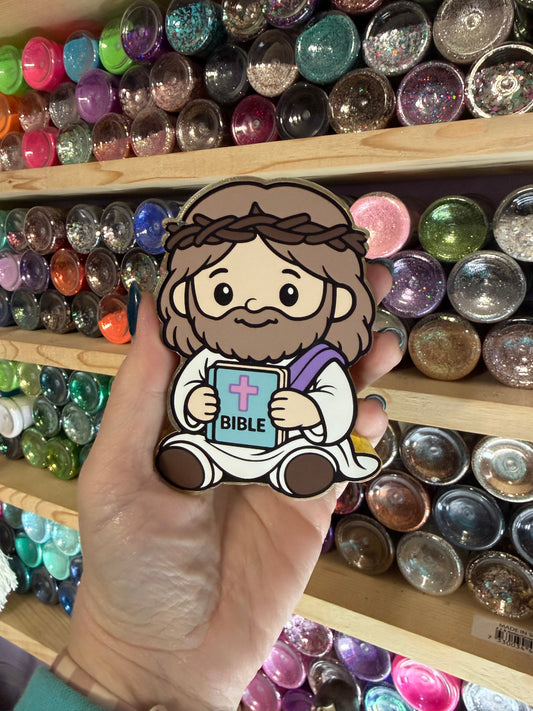 JESUS HOLDING BIBLE CARDSTOCK