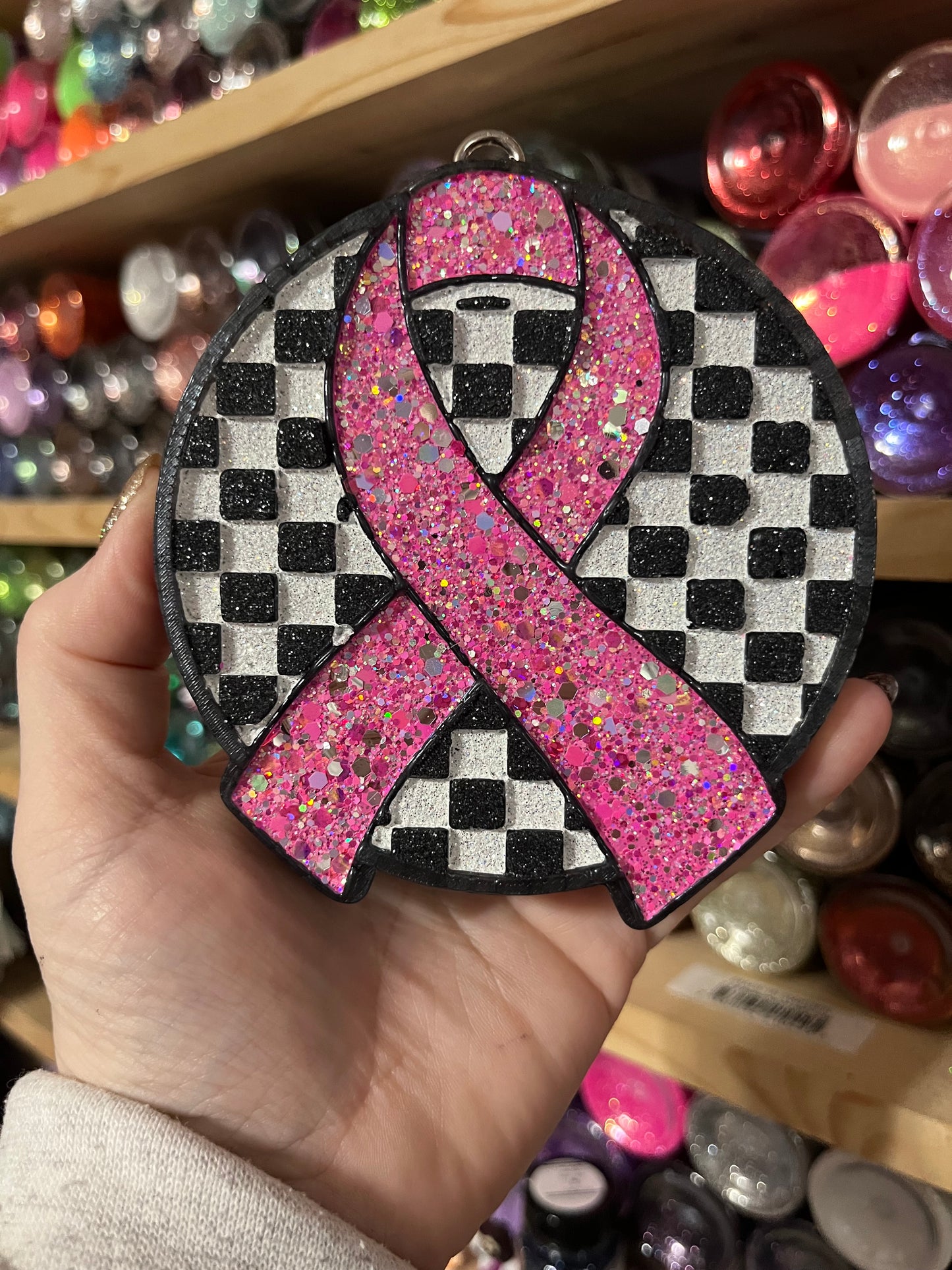 CHECKER CANCER RIBBON